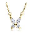 Lovely Butterfly CZ Crystal Silver Necklace SPE-5138